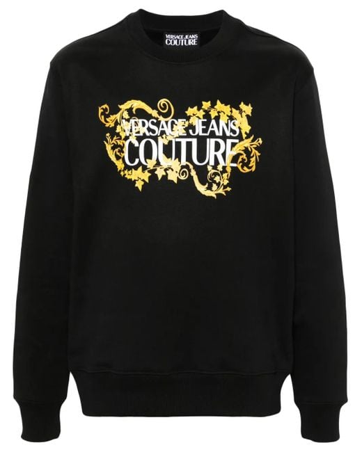 Versace Jeans Couture Black Sweatshirt With Print for men