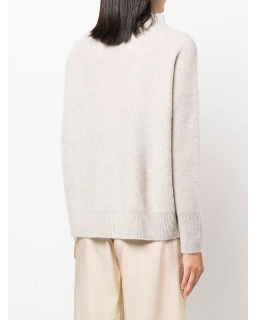 Vince White Mock-Neck Cashmere Jumper