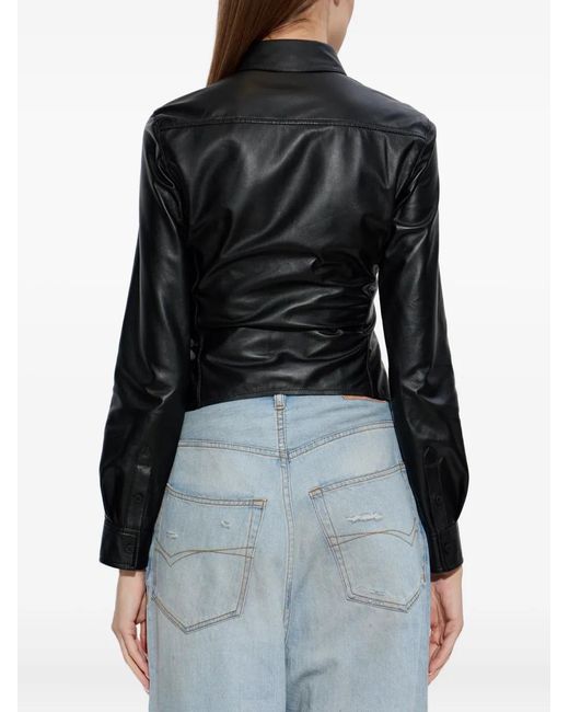 Balenciaga Black Leather Shirt