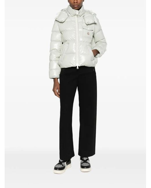 Moncler White Andro Padded Shiny Jacket