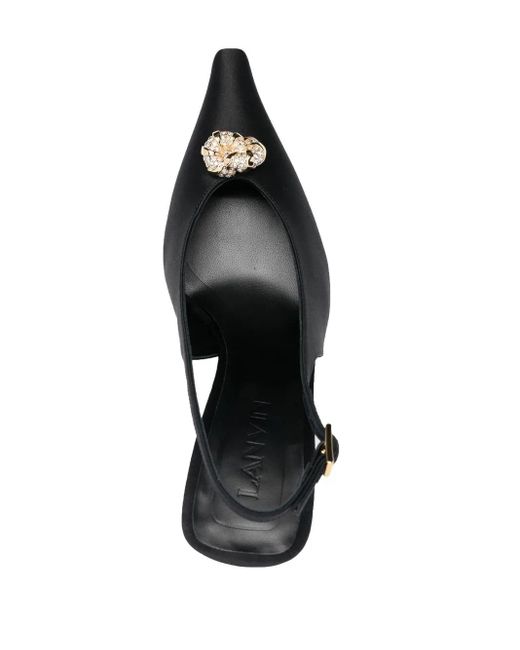 Lanvin Black Spitze Slingback-Pumps