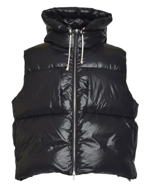 Jil Sander ジップアップ フーデッドベスト Black