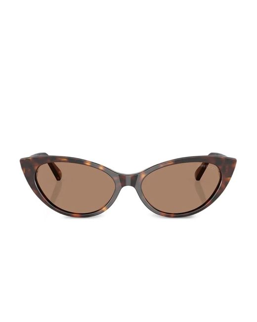 Jimmy Choo Brown Tortoiseshell Cat-Eye Sunglasses