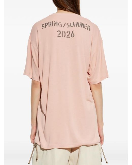 Moschino Pink Logo-Print T-Shirt