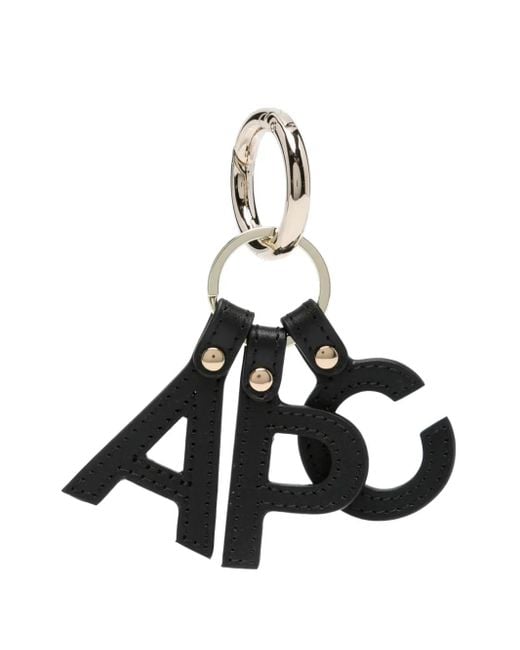 A.P.C. Black Logo-Lettering Keyring
