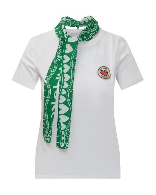 ALESSANDRO ENRIQUEZ スカーフディテール Tシャツ White