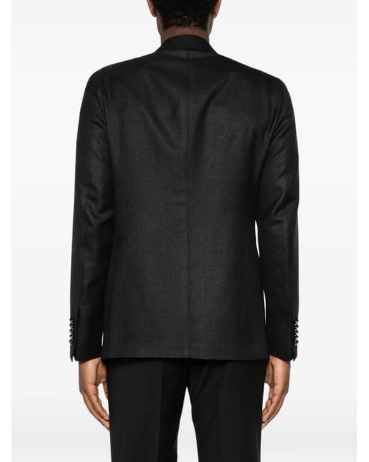 Tagliatore Black Blazer Croisé À Revers Crantés for men