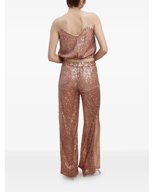 SANA OSMANI Pink Iris Sequin Drawstring Top