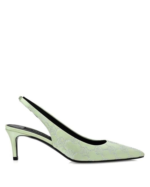 Philipp Plein Metallic 55Mm Rhinestone-Monogram Slingback Pumps