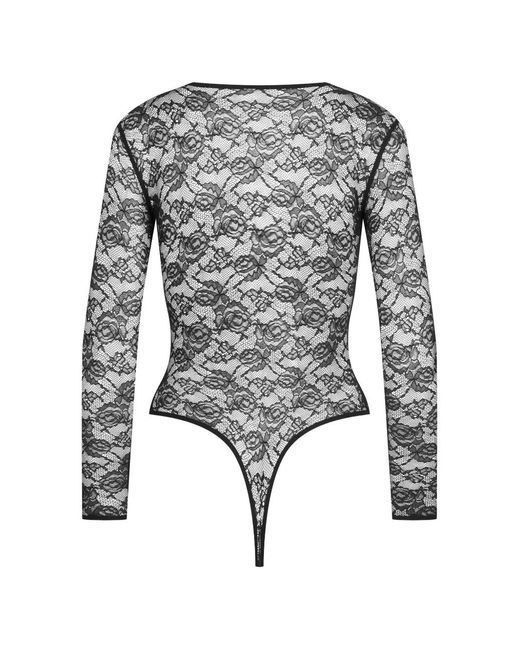 Maison Close Gray Flashback V-Neck Bodysuit