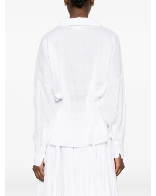 Genny White Collar V-Neck Blouse