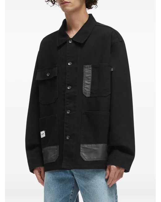 Alpha Industries Black Contrast-Panel Cotton Jacket for men