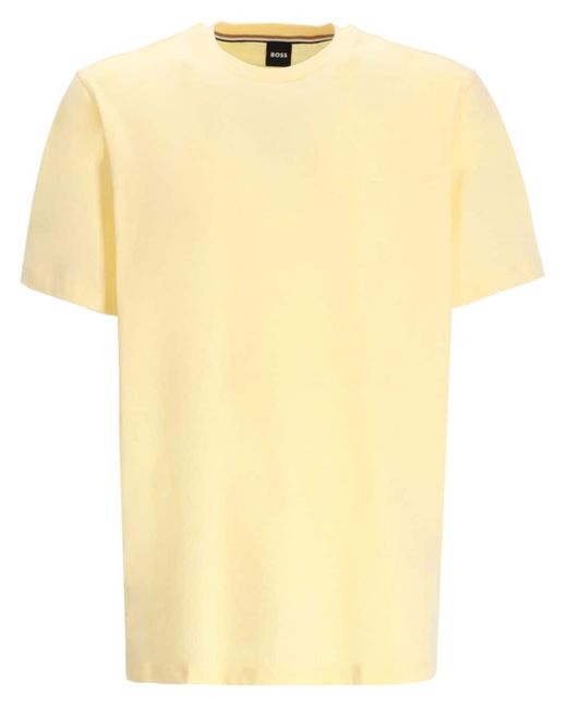 Boss Yellow Crew-neck Cotton T-shirt for men