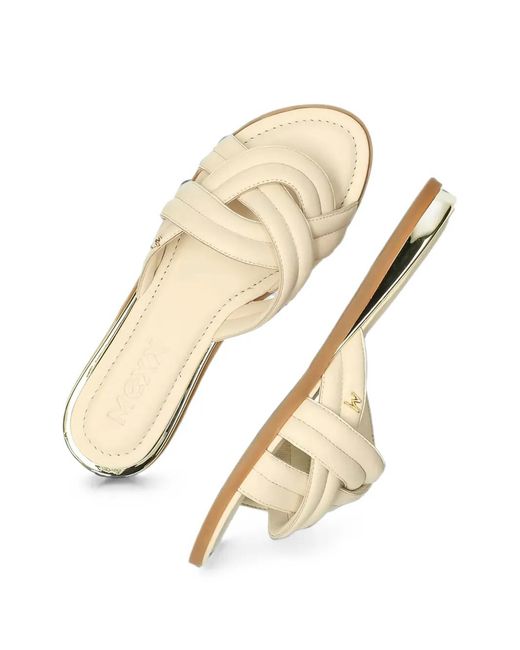 Mexx White Interwoven-Strap Padded Sandals