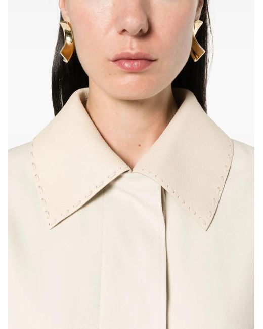 Fendi White Trenchcoat Aus Gabardine