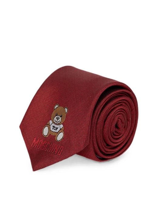 Moschino Teddy Bear-Embroidered Tie for men