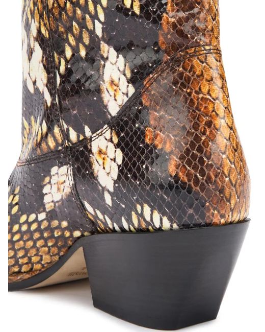 Roberto Cavalli Brown Snakeskin-Effect Boots