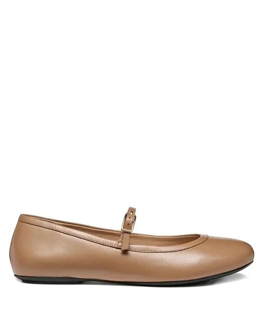 Geox White Buckle-Fastening Leather Ballet Flats