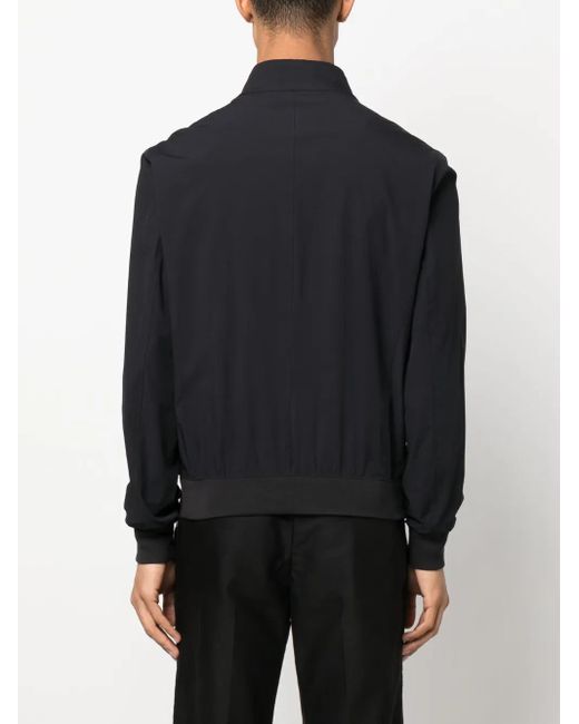 Moorer Black Zip-Up Long Sleeved Bomber Jacket for men
