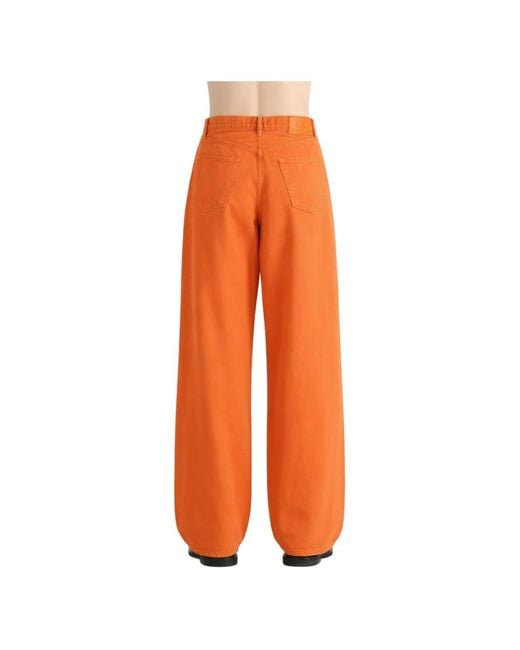 The Elder Statesman Orange Wide-Leg Jeans