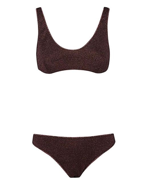 Oseree Purple Bikini À Paillettes