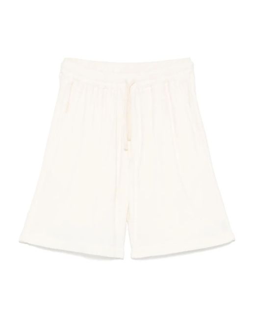 Universal Works White Terry-Cloth Shorts for men