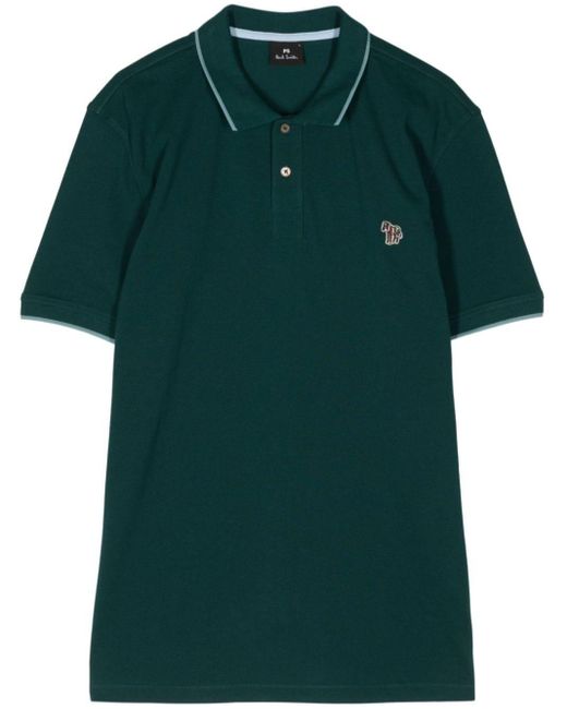 PS by Paul Smith Green Zebra-patch Organic-cotton Polo Shirt for men