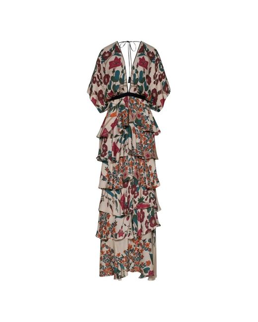 Johanna Ortiz White Ancestral Floral-Pattern Maxi Dress