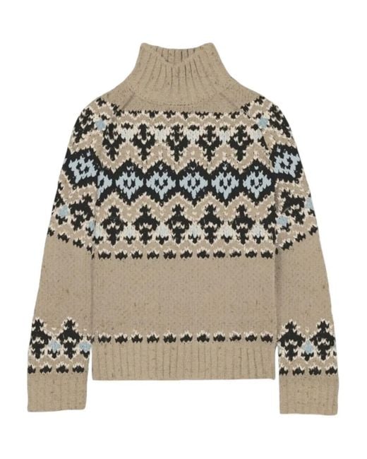 Mc2 Saint Barth Gray Fair Isle Sweater
