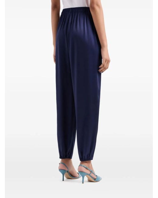 Giorgio Armani Blue Silk Trousers