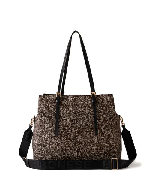 Borbonese Black L'école Ocelot-print Tote Bag
