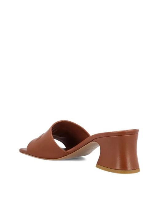 Chloé Brown 55Mm Soleil Logo-Embossed Sandals