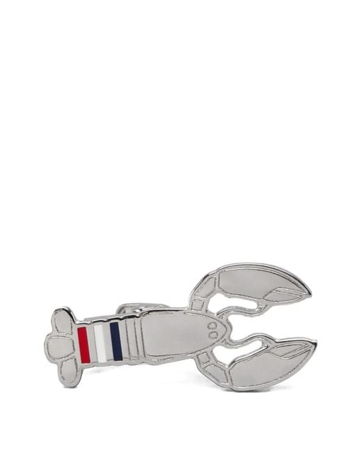 Thom Browne White Lobster Sterling- Tie Bar for men