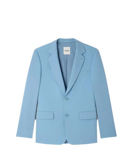 Sandro Blue Wool Suit Jacket for men