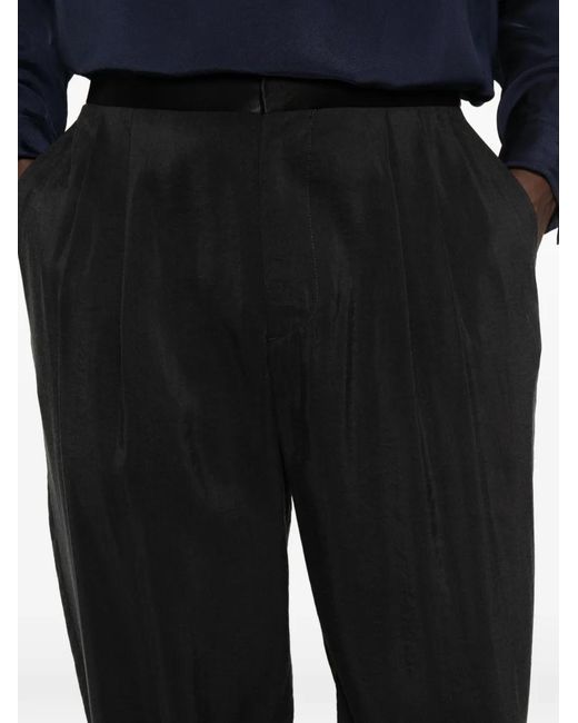 Giorgio Armani Black Satin Trim Trousers for men