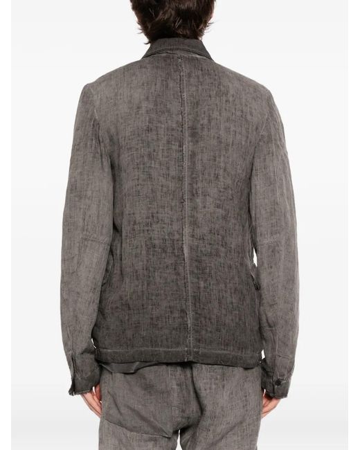 Thom Krom Gray Linen Button-Up Jacket for men