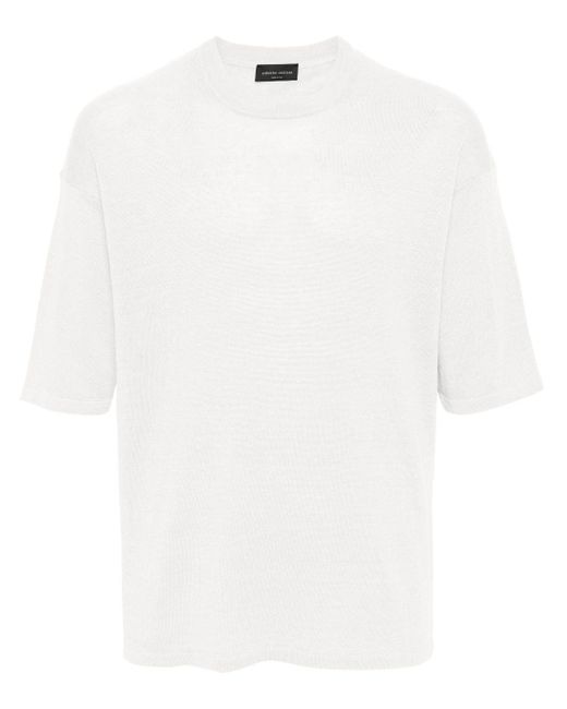 Roberto Collina Linnen T-shirt in het White voor heren