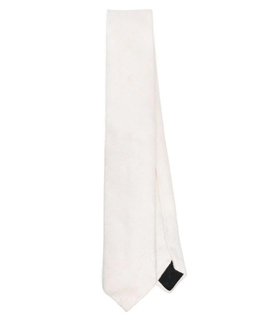 Lardini White Silk Tie for men