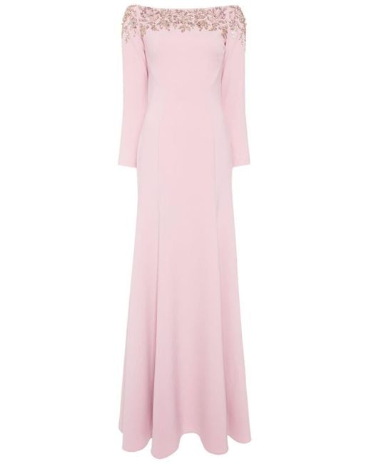 Jenny Packham Pink Rosabel Crystal-embellished Gown