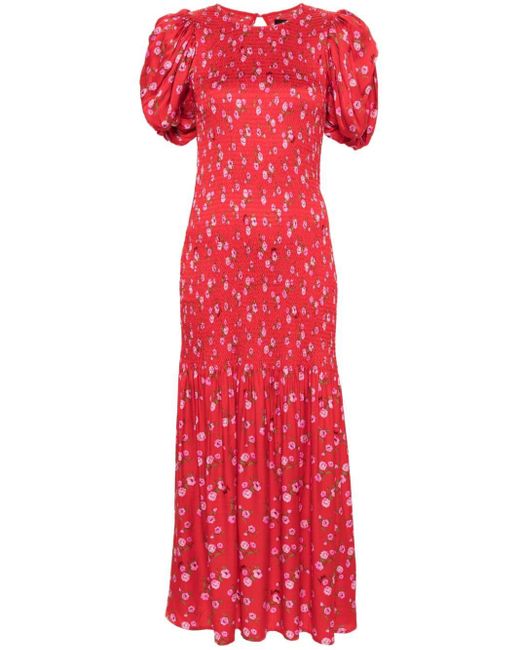 ROTATE BIRGER CHRISTENSEN Red Floral-print Dress