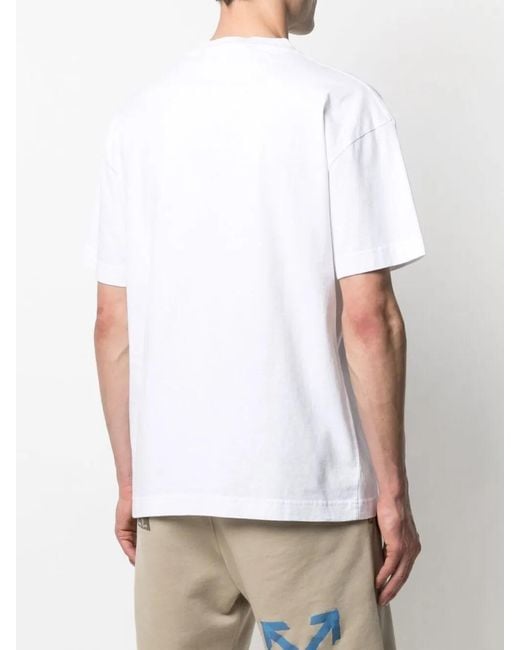 Palm Angels White Spray Paint-Print T-Shirt for men