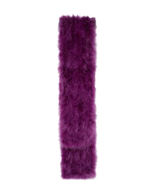 Yves Salomon フェザーディテール スカーフ Purple