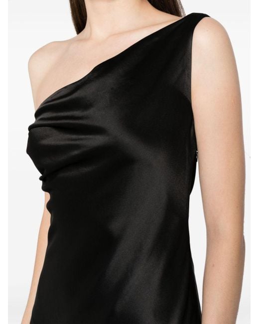 Staud Black Ashanti One-shoulder Maxi Dress
