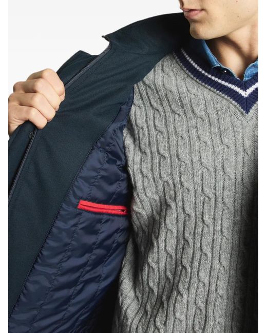 Fay Blue Layered Single-Breasted Coat for men