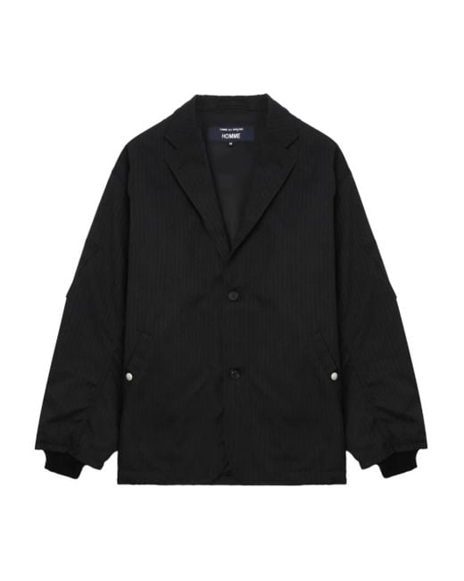 Comme des Garçons Black Pinstripe Three-Button Jacket for men