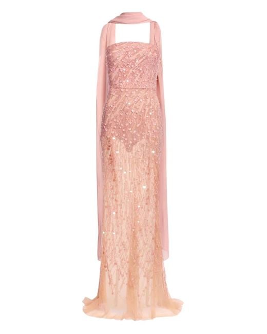 sachin and babi light blue dress Sequin Embroidered Long Dress – ELIE SAAB main image 0