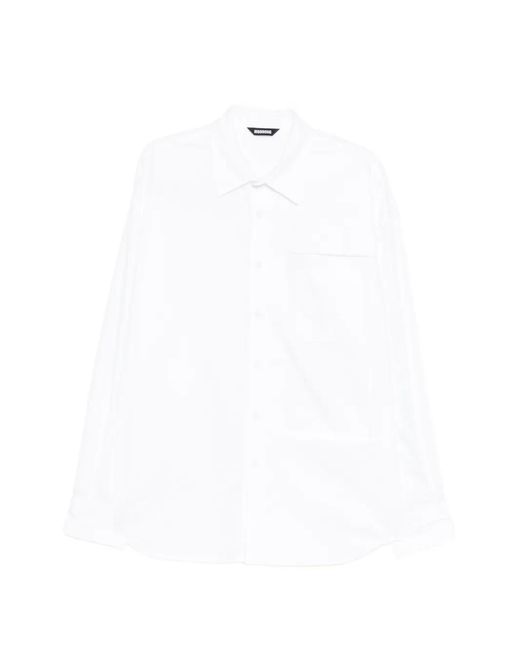 Moohong White Cutout Long-Sleeve Shirt for men
