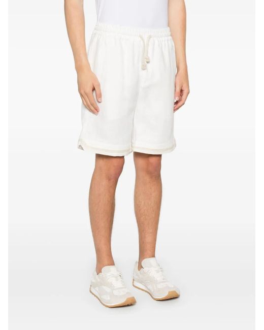 Eleventy White Linen Shorts for men