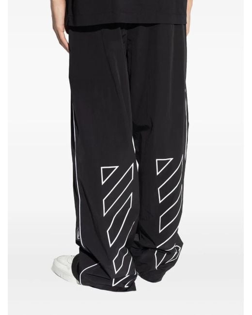 メンズ Off-White c/o Virgil Abloh Logo-detail Side-stripe Trousers Black