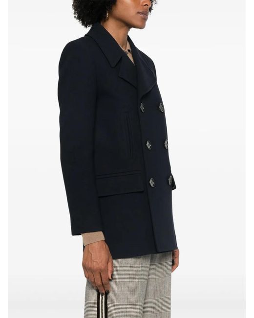 Chloé Black Double-Breasted Virgin Wool Coat